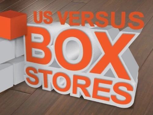 us versus box stores graphic - Butler Floors in the Austin, TX area